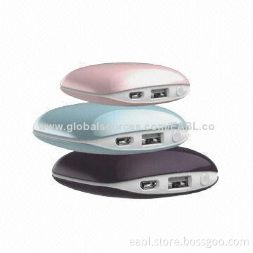 Fashionable Portable Power Bank, Lithium-ion Battery Type, Streamline/5,000mAh with LED Indicator